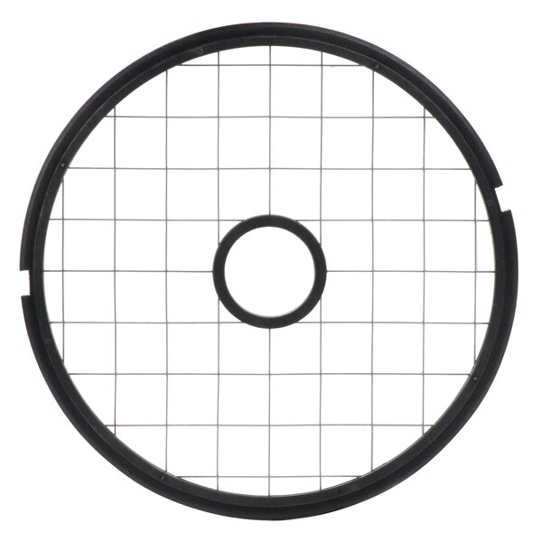 A black circular grid with 5/16" holes.