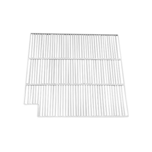 A white metal grate with vertical lines.