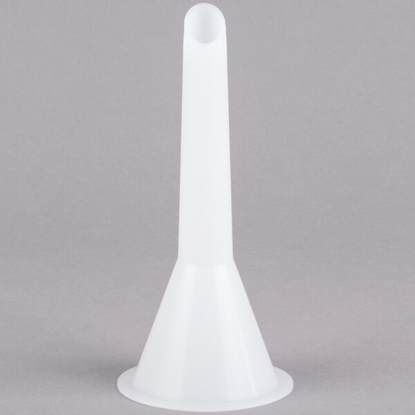 A white cylindrical funnel with a white cap.