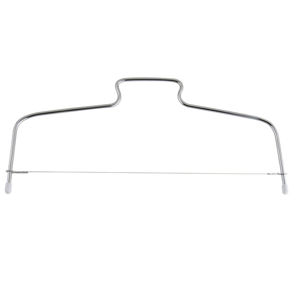 A Wilton wire cake leveler with white tips on the wire.