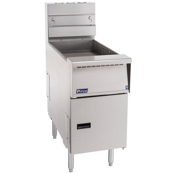 A Pitco Solstice bread and batter cabinet fry dump station on a counter.