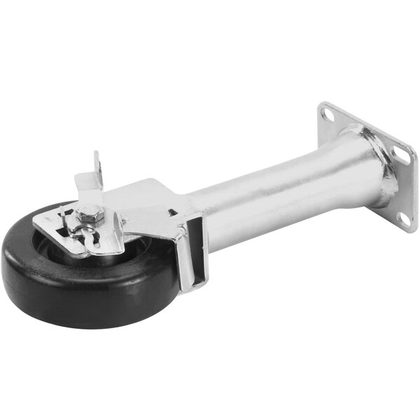 A Pitco 10" rigid caster with a black and silver metal wheel and black handle.