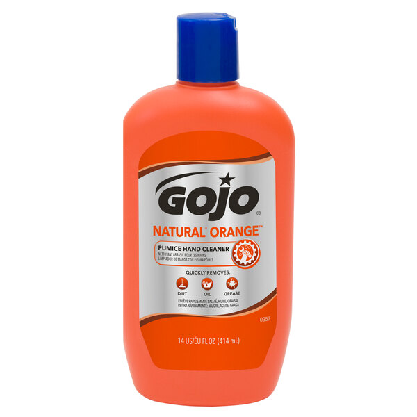 A case of 12 bottles of GOJO Natural Orange Pumice Hand Cleaner.