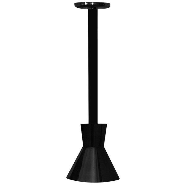 A black rectangular Hanson Heat Lamp with a black base.
