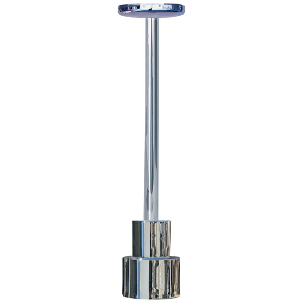 A silver Hanson Heat Lamps rigid tube ceiling mount with chrome finish.