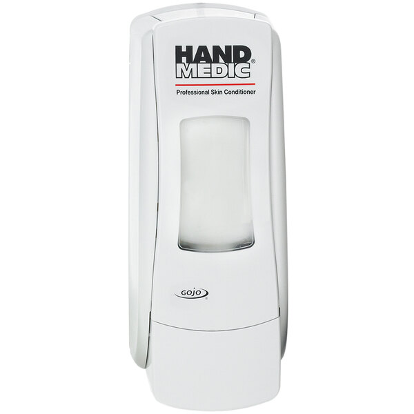 A white rectangular GOJO hand medic dispenser.