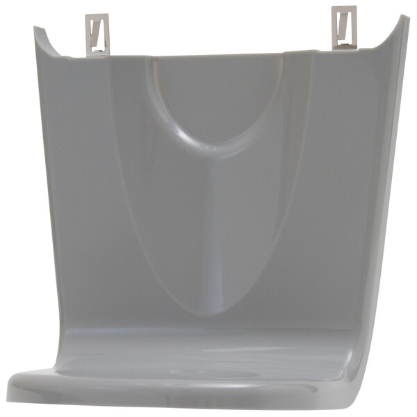 A gray plastic wall and floor protector with metal clips.