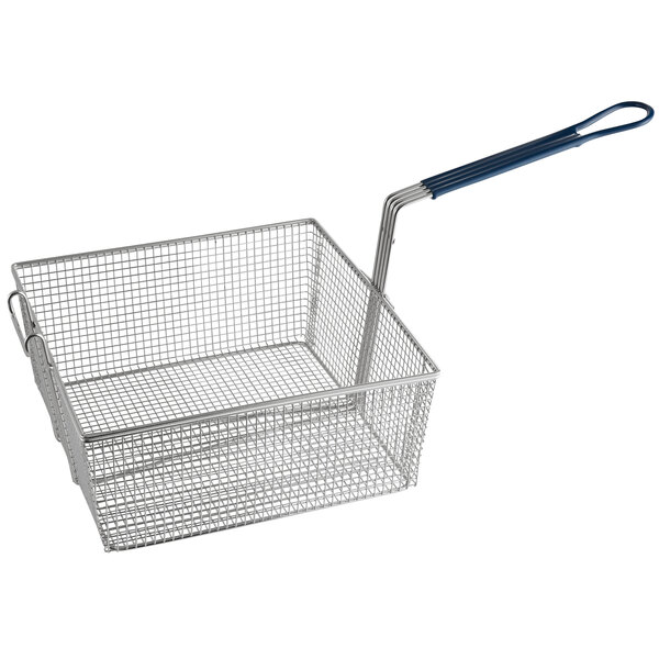 A Pitco wire fryer basket with a front hook handle.