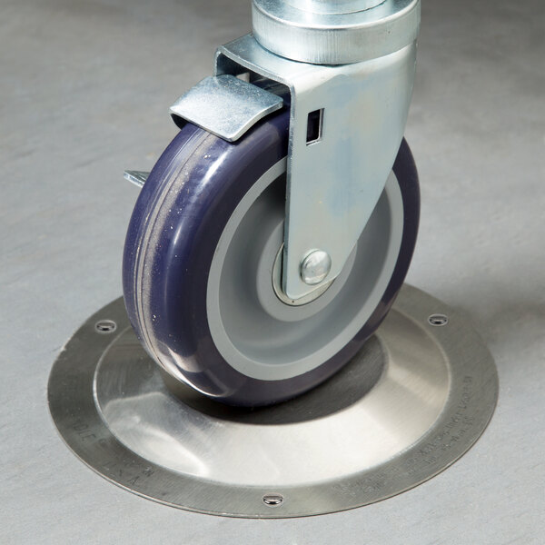 A stainless steel wheel cradle.