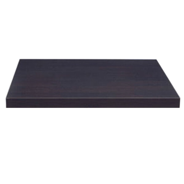 A black rectangular Grosfillex VanGuard table top.