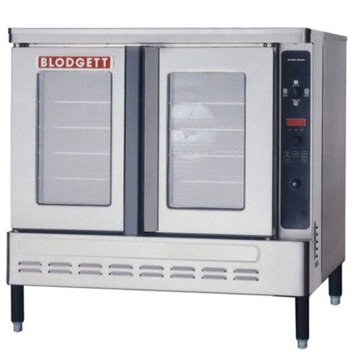 A Blodgett natural gas commercial convection oven with glass doors on a white background.