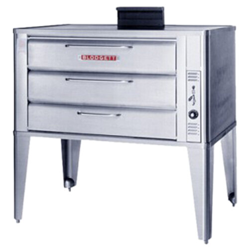 A metal Blodgett oven with a draft diverter.