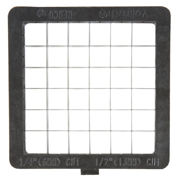 A black square dicing blade with white squares on it.