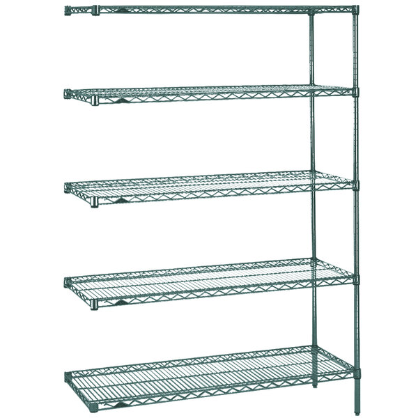 A Metro Super Erecta wire shelving add-on unit with four shelves.