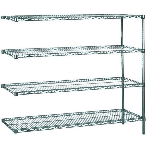 A Metro Super Erecta wire shelving add-on unit with three shelves.