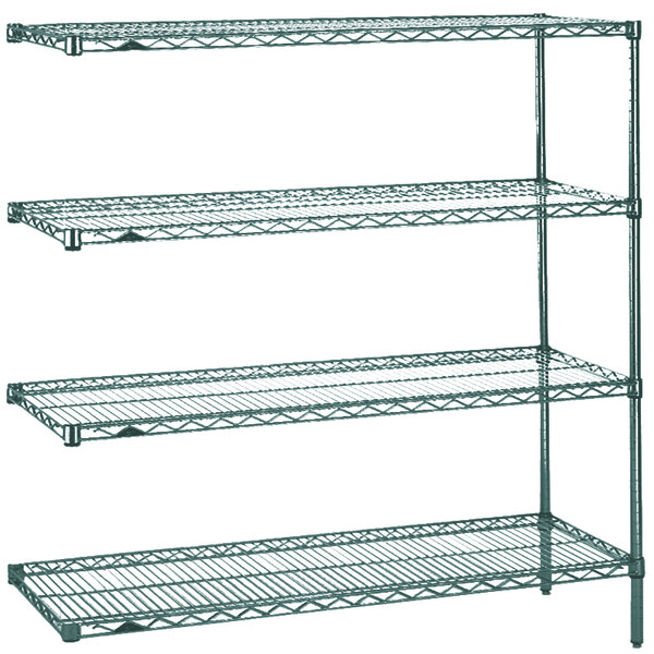 A Metro AN546K3 Super Erecta wire shelving unit with three shelves.
