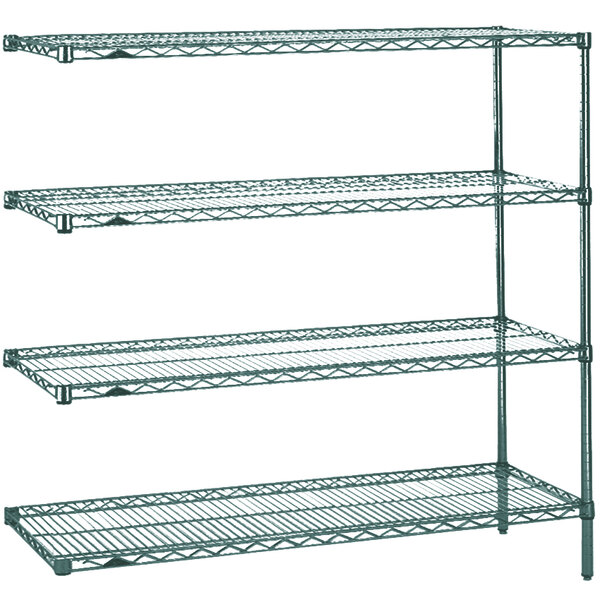 A Metroseal 3 wire shelving unit with three shelves.