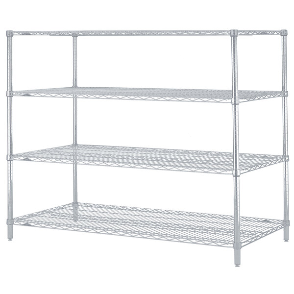 A Metro Super Erecta wire shelving unit with three shelves.