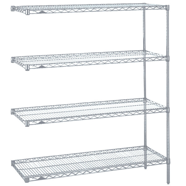 A Metro Super Erecta wire shelving add-on unit with two shelves.