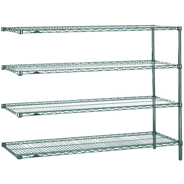 A Metro Super Erecta Metroseal 3 add-on shelving unit with three shelves.