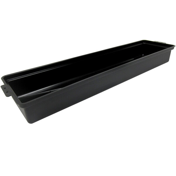 A black rectangular Turbo Air condensate drain pan with a handle.