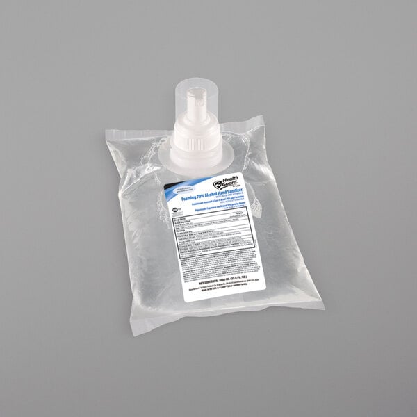 A white plastic bag of Kutol Health Guard alcohol hand sanitizer with a label on it.
