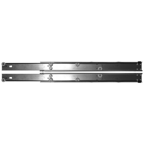 A black metal Turbo Air left drawer rail assembly with screws.
