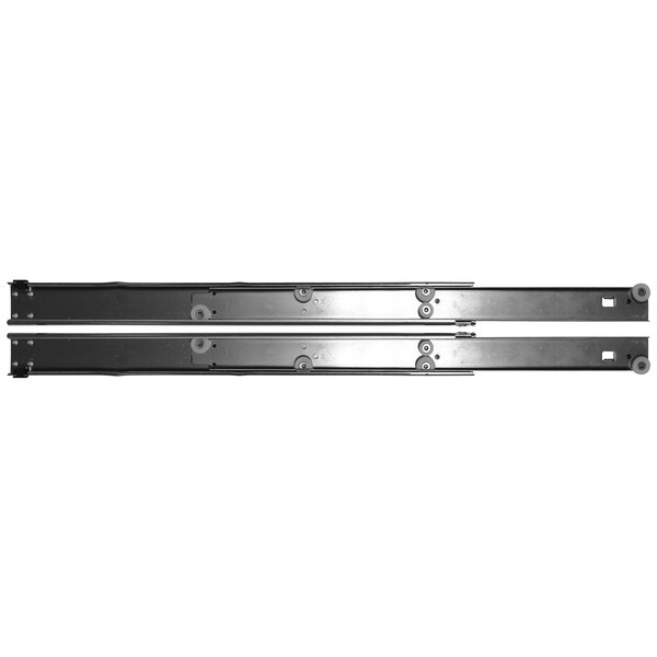 A metal plate with two holes and metal brackets on a Turbo Air right drawer assembly.