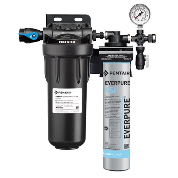 The Everpure Insurice Single PF-4SI water filtration system with a gauge.