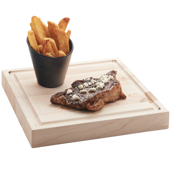 CalMil 3496111171 11" Square Maple Steak Serving Board