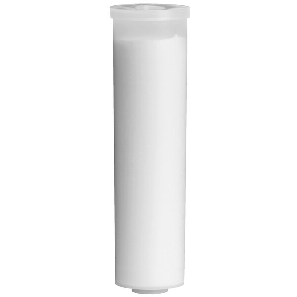 A white cylinder with a black lid.
