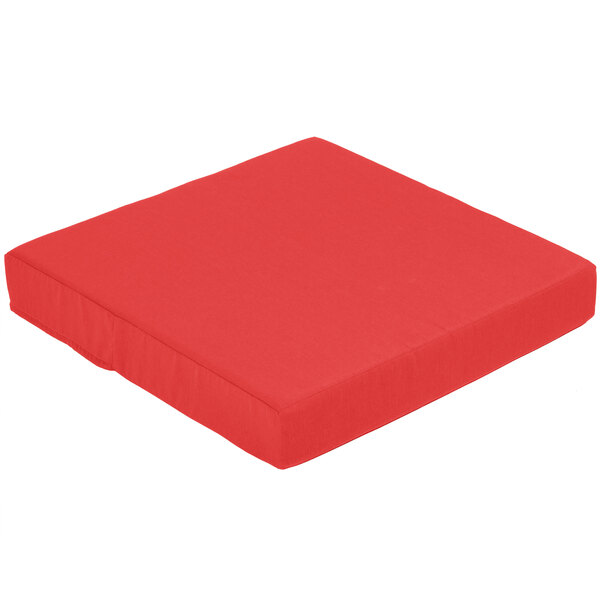 A red BFM Seating Aruba chair cushion set on a white background.