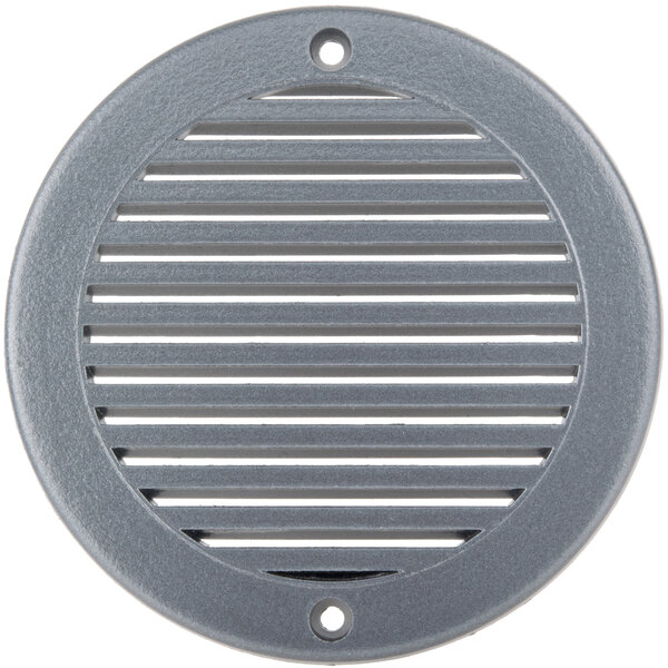 A round metal Avantco top vent guard with holes.