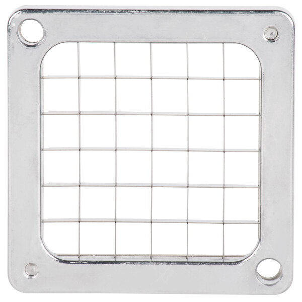 A silver square Choice Prep blade assembly with a grid of holes.