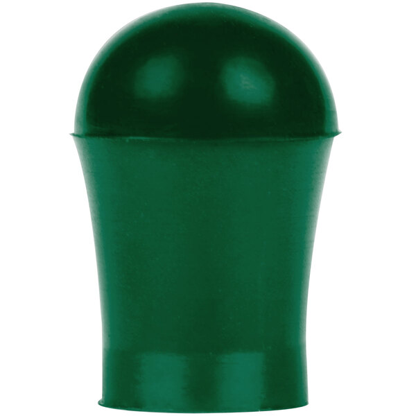 A green rubber foot with a white cap.