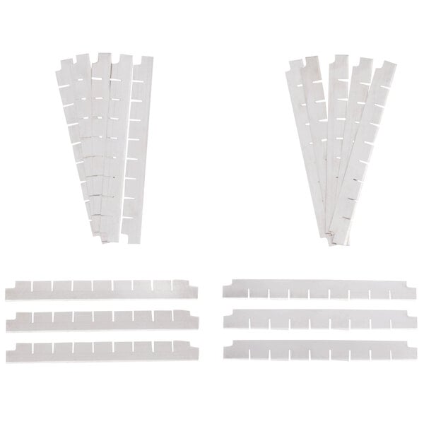 A set of several white Garde 3/8" plastic strips.