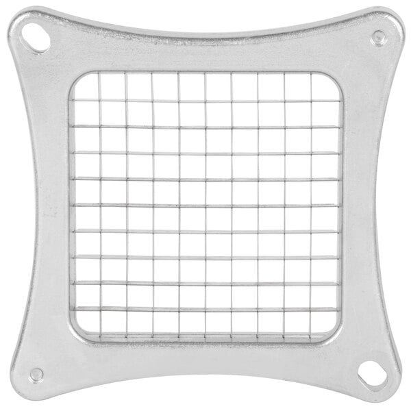 A Garde dicer blade assembly with a metal grid containing holes.