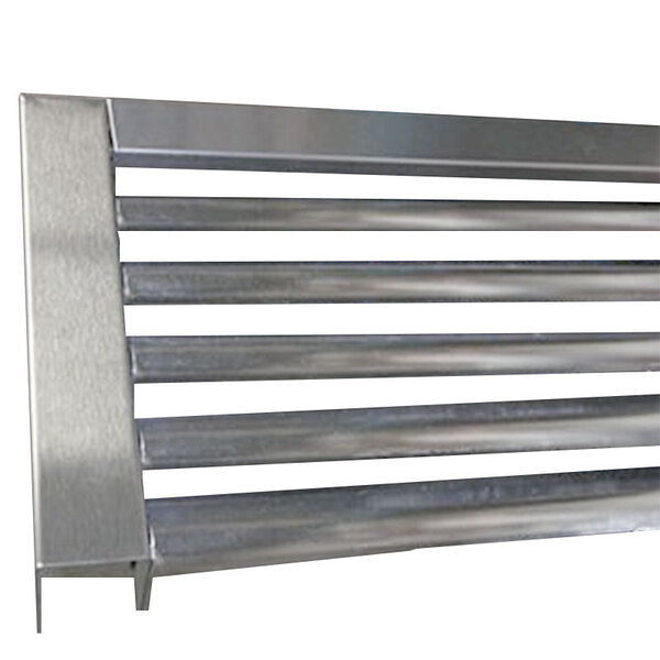 A stainless steel True louver with four bars.