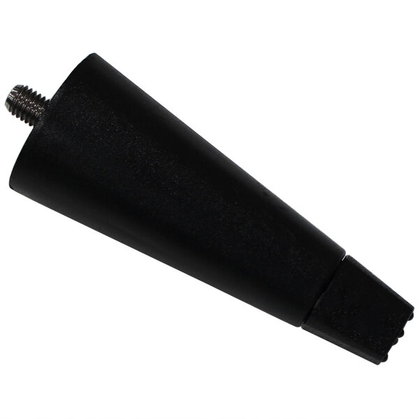 A black plastic Turbo Air leg with a screw.