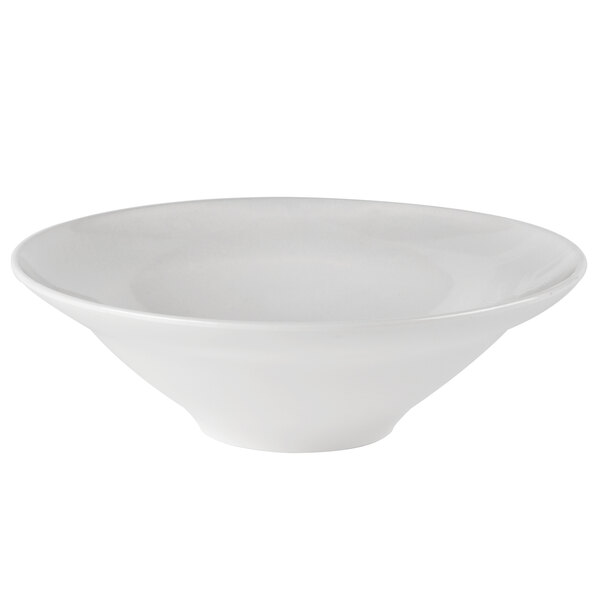 A close-up of a white Thunder Group Passion melamine salad bowl.