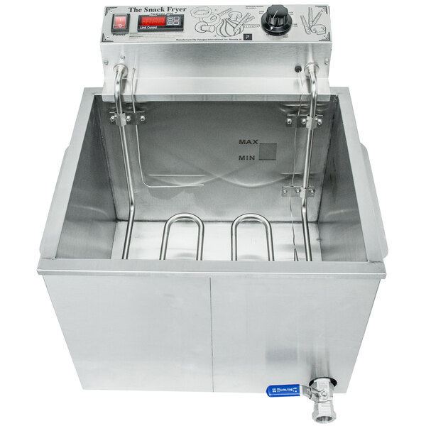 A Paragon ParaFryer 5500 electric countertop fryer on a school kitchen counter.