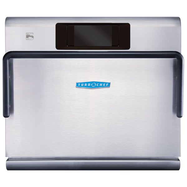 A stainless steel TurboChef i5 rapid cook oven on a counter.
