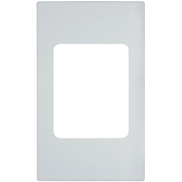 A white rectangular object with a white border.