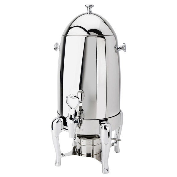 An Eastern Tabletop stainless steel coffee chafer urn with a lid.
