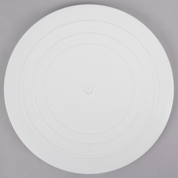 A white plate with a circular separator on it.