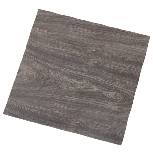 An American Metalcraft Elm melamine square serving board with a dark gray finish.