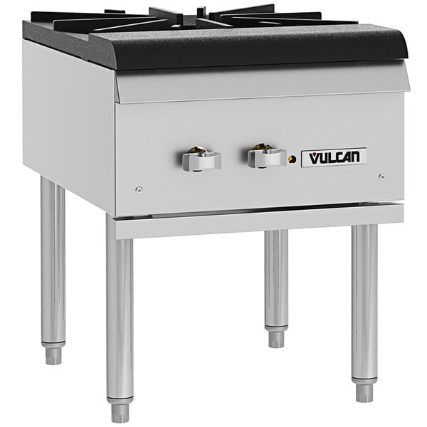 A Vulcan VSP100-1 natural gas stock pot range with two burners.