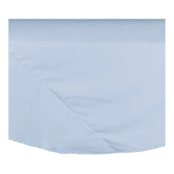 Intedge 90" Round Light Blue Hemmed 65/35 Poly/Cotton Blend Cloth Table Cover