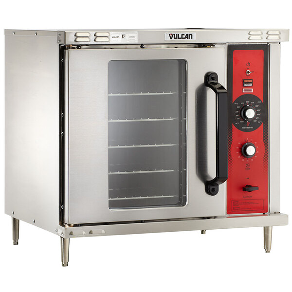 A Vulcan commercial convection oven with solid state controls on a white background.