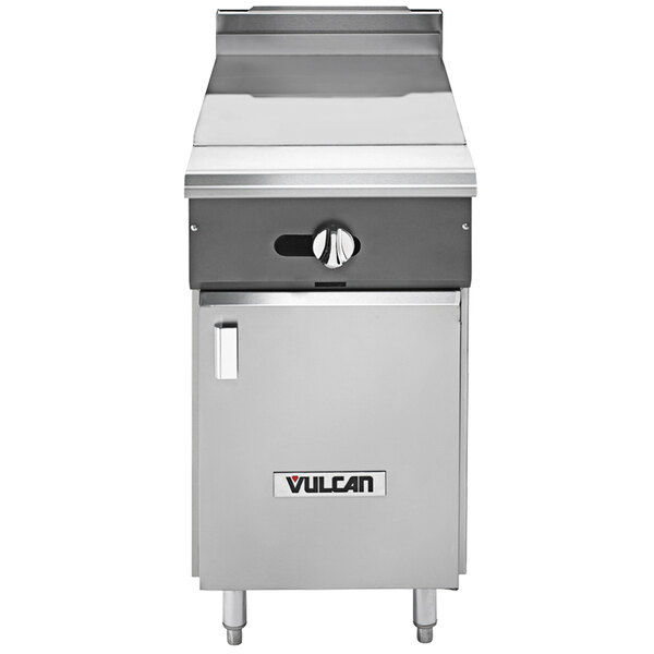 A Vulcan V112HB-LP commercial gas range with a 12" hot top over a cabinet base.